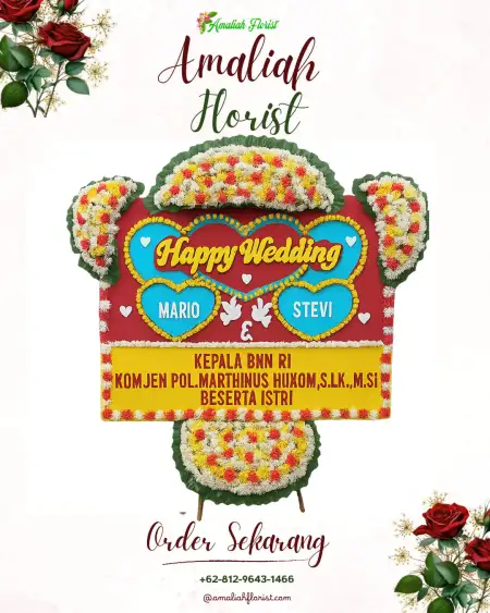 Papan Bunga Pernikahan Indralaya Indah